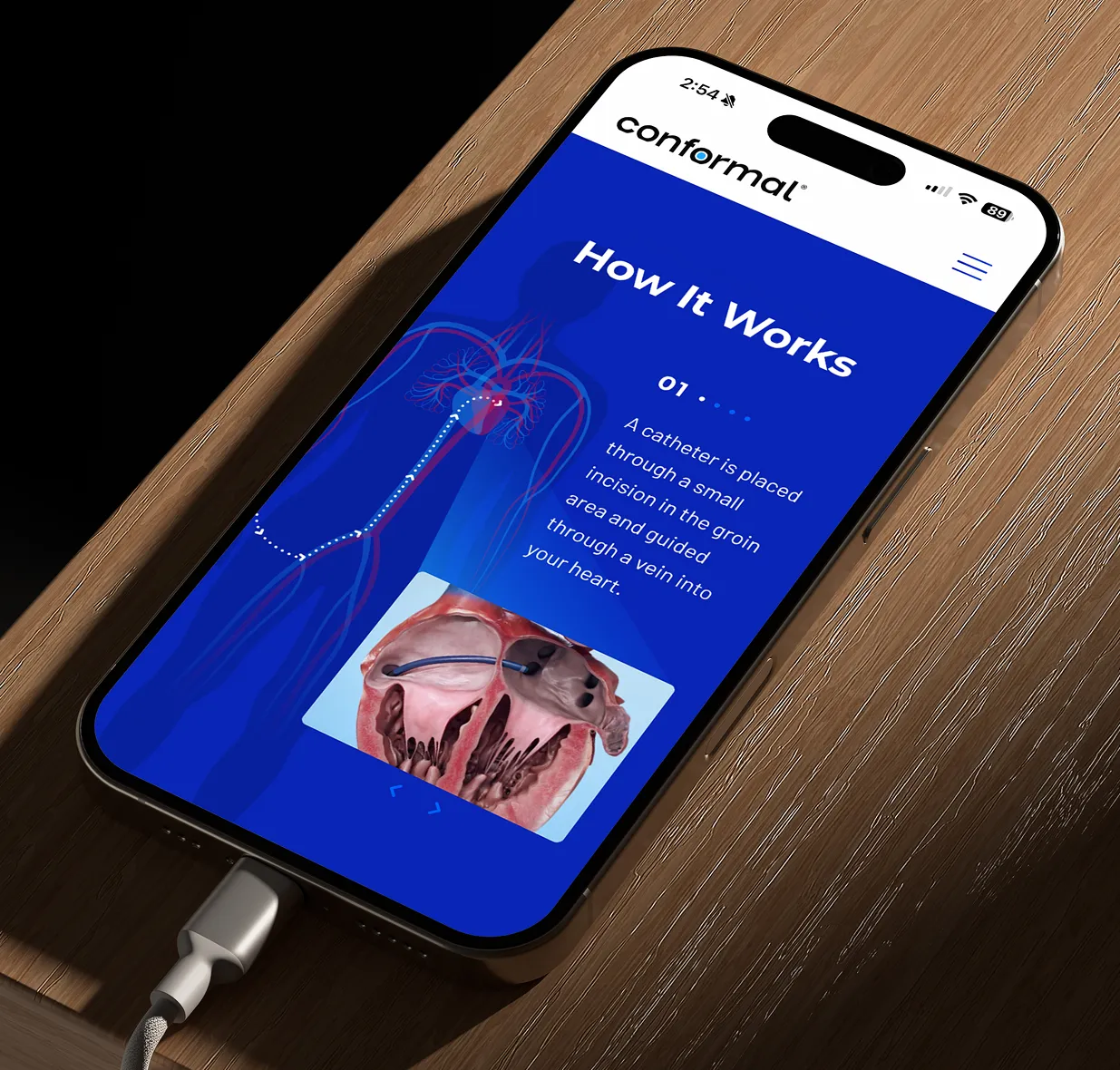 Conformal website on smartphone