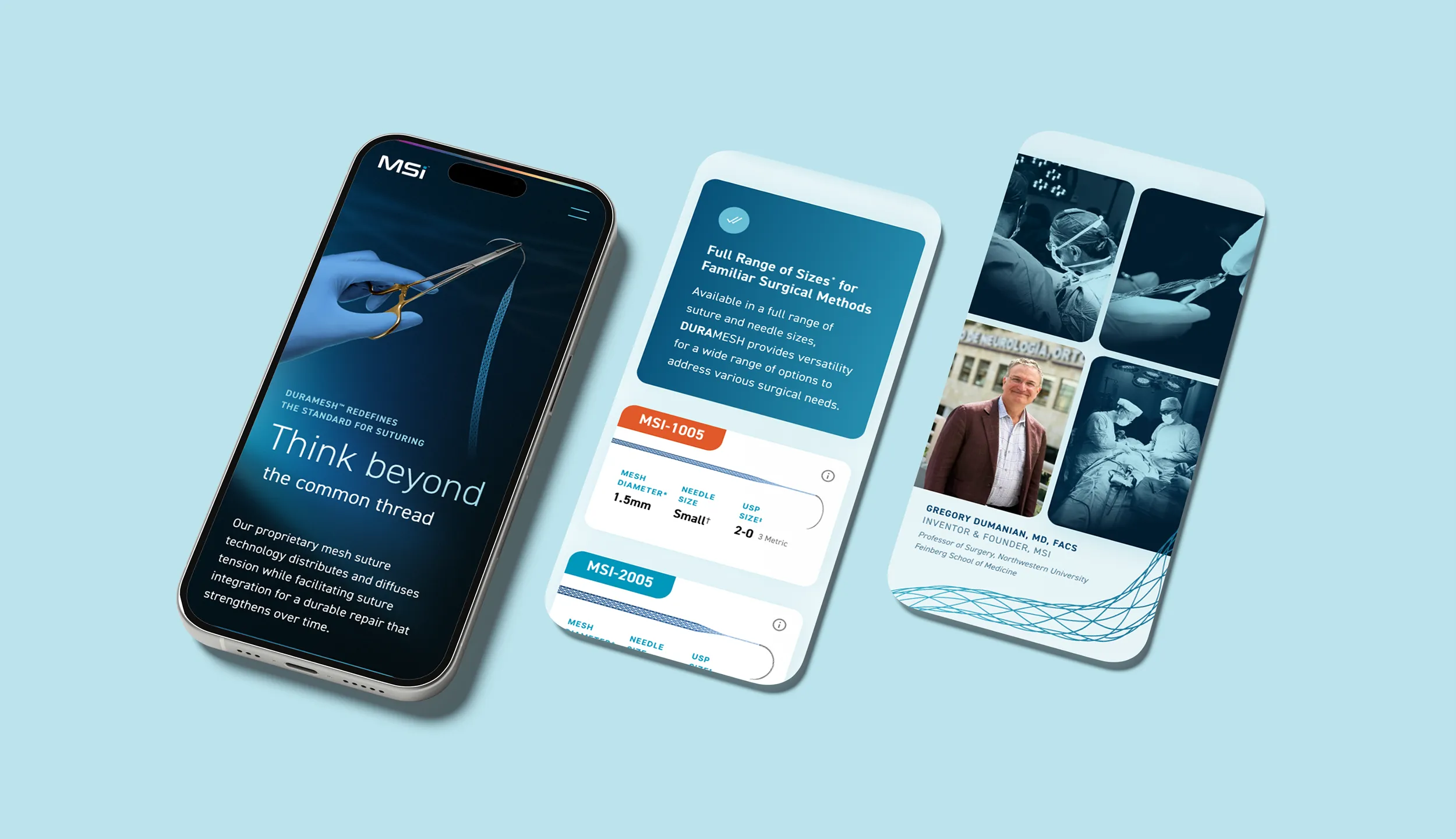 MSi mobile website screens